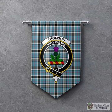 Thompson (Thomson) Tartan Gonfalon, Tartan Banner with Family Crest