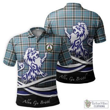 Thomson Tartan Polo Shirt with Alba Gu Brath Regal Lion Emblem