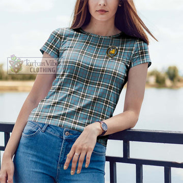 Thompson (Thomson) Tartan Cotton T-Shirt with Family Crest