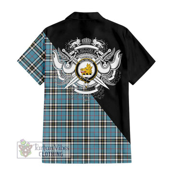 Thompson (Thomson) Tartan Hawaiian Shirt with Family Crest and Military Logo Style