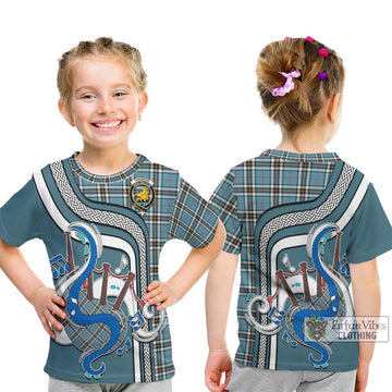 Thompson (Thomson) Tartan Kid T-Shirt with Epic Bagpipe Style
