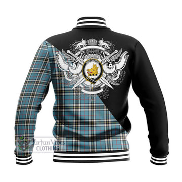 Thompson (Thomson) Tartan Baseball Jacket with Family Crest and Military Logo Style