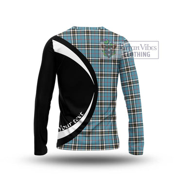 Thompson (Thomson) Tartan Long Sleeve T-Shirt with Family Crest Circle Style - Tartan Vibes Clothing