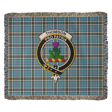 Thomson Tartan Woven Blanket with Family Crest