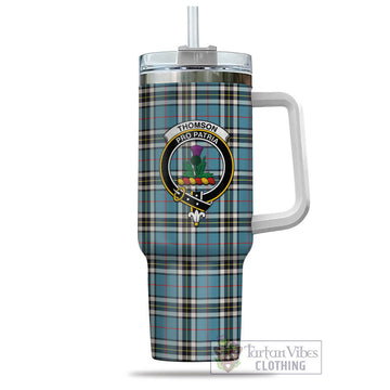 Thompson (Thomson) Tartan Tumbler with Handle with Family Crest
