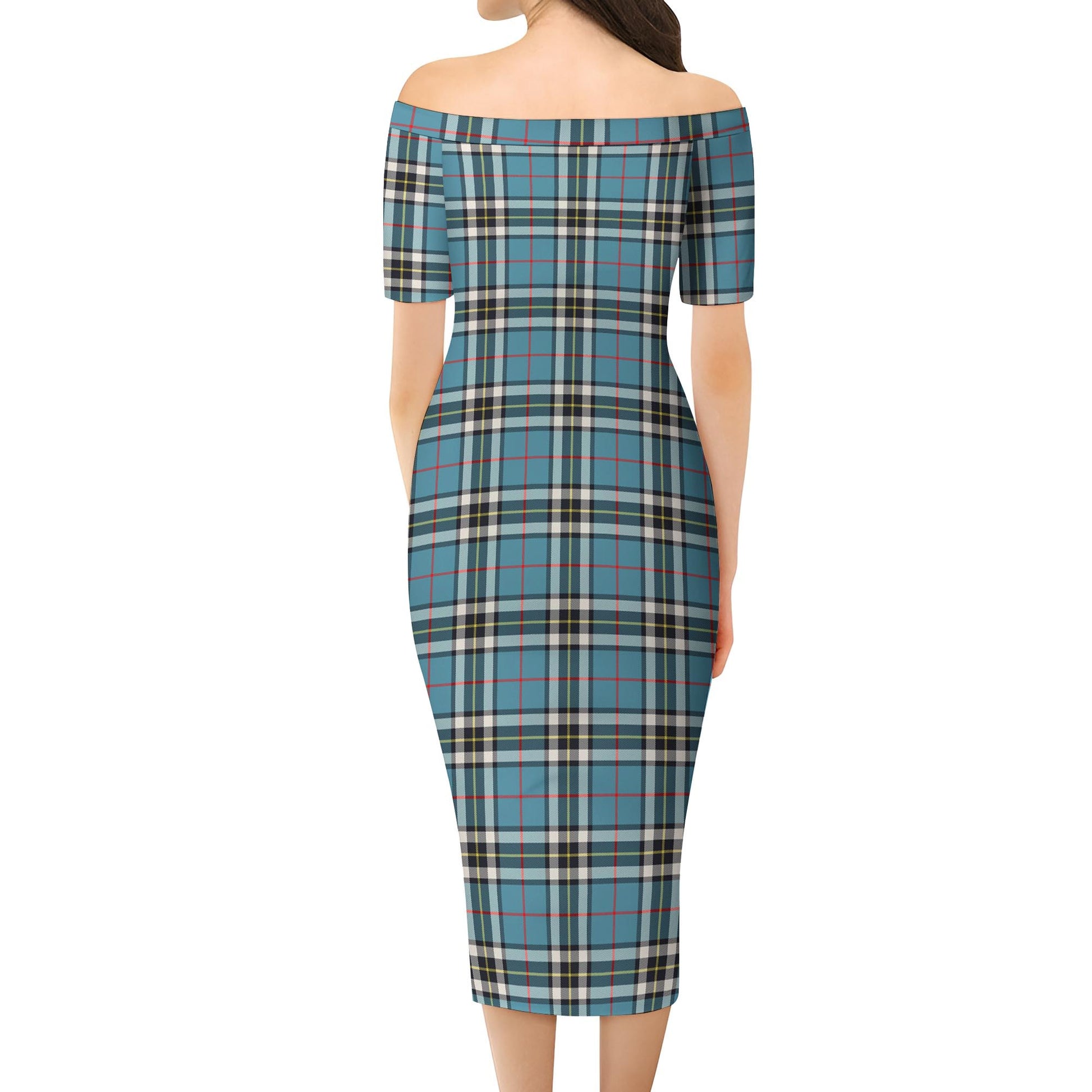Thomson Tartan Off Shoulder Lady Dress - Tartanvibesclothing