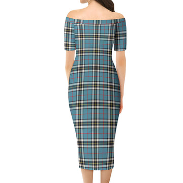 Thomson Tartan Off Shoulder Lady Dress - Tartanvibesclothing