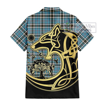 Thompson (Thomson) Tartan Hawaiian Shirt with Family Crest Celtic Wolf Style