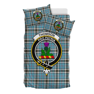 Thompson (Thomson) Tartan Bedding Set with Family Crest