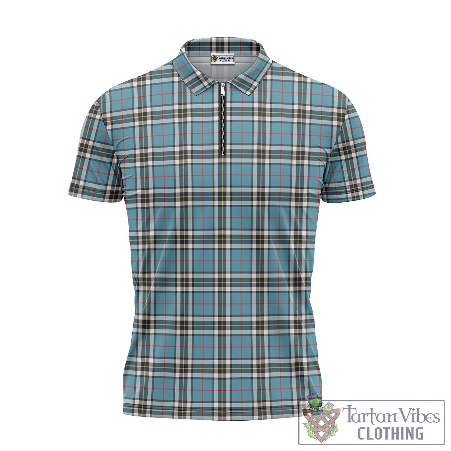 Tartan Vibes Clothing Thomson Tartan Zipper Polo Shirt