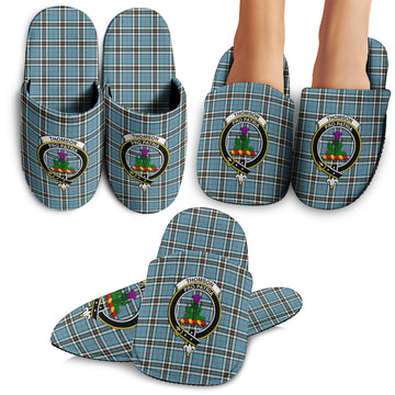 Thomson Tartan Home Slippers with Family Crest