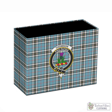 Thompson (Thomson) Tartan Pen Holder with Family Crest
