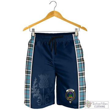 Thomson Tartan Men's Shorts with Family Crest and Scottish Thistle Vibes Sport Style