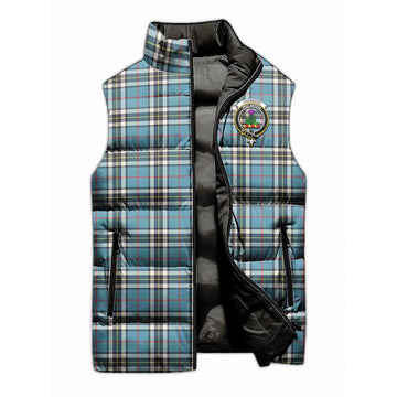 Thompson (Thomson) Tartan Sleeveless Puffer Jacket with Family Crest
