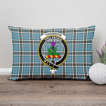 Thomson Tartan Pillow Cover with Family Crest