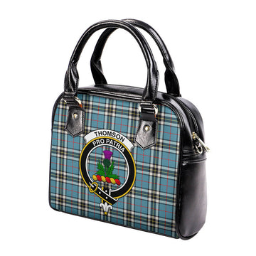 Thomson Tartan Shoulder Handbags with Family Crest