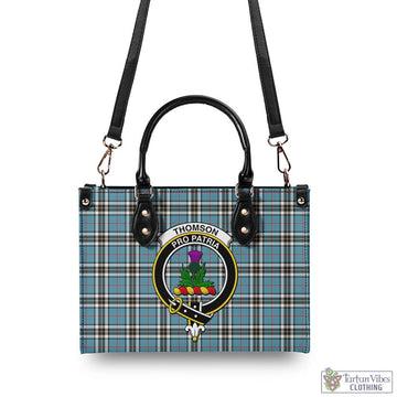 Thompson (Thomson) Tartan Luxury Leather Handbags with Family Crest - Tartan Vibes Clothing