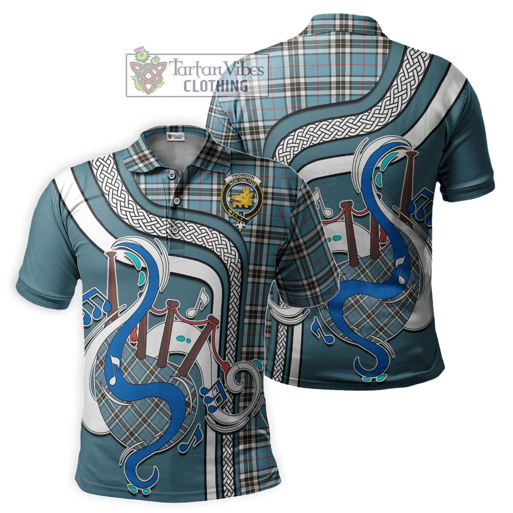 Tartan Vibes Clothing Thomson Tartan Polo Shirt with Epic Bagpipe Style
