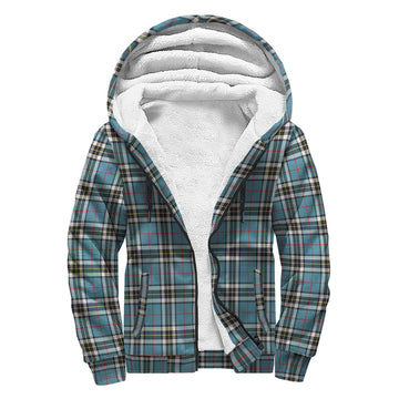 Thompson (Thomson) Tartan Sherpa Hoodie with Family Crest - Tartan Vibes Clothing