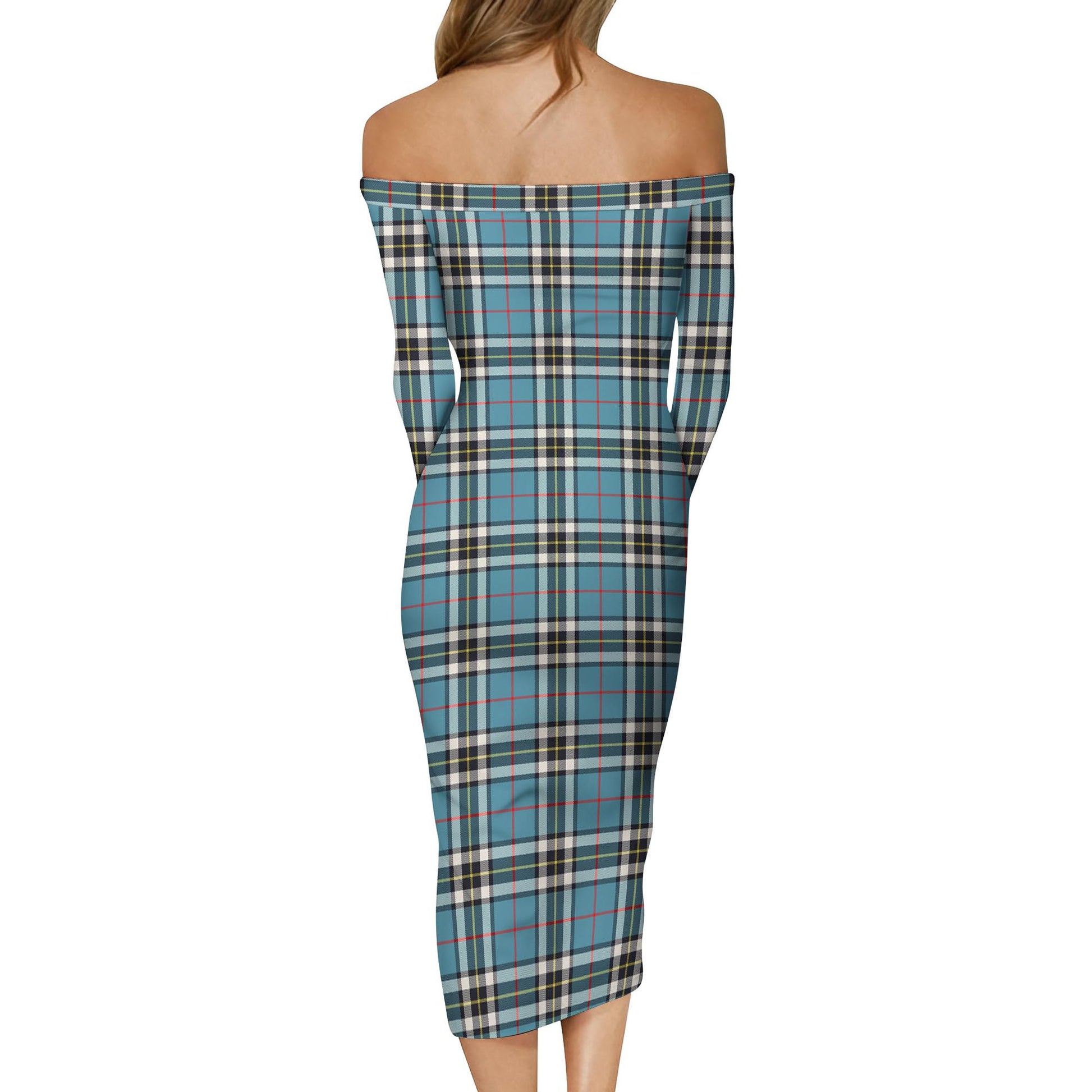 Thomson Tartan Off Shoulder Lady Dress - Tartanvibesclothing