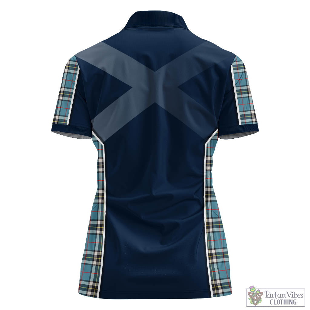 Thompson (Thomson) Tartan Women's Polo Shirt with Family Crest and Lion Rampant Vibes Sport Style - Tartan Vibes Clothing