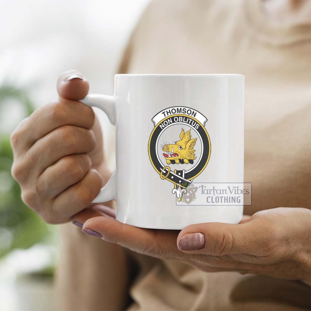 Thomson Family Crest Ceramic Mug - 2D-tartanvibesclothing
