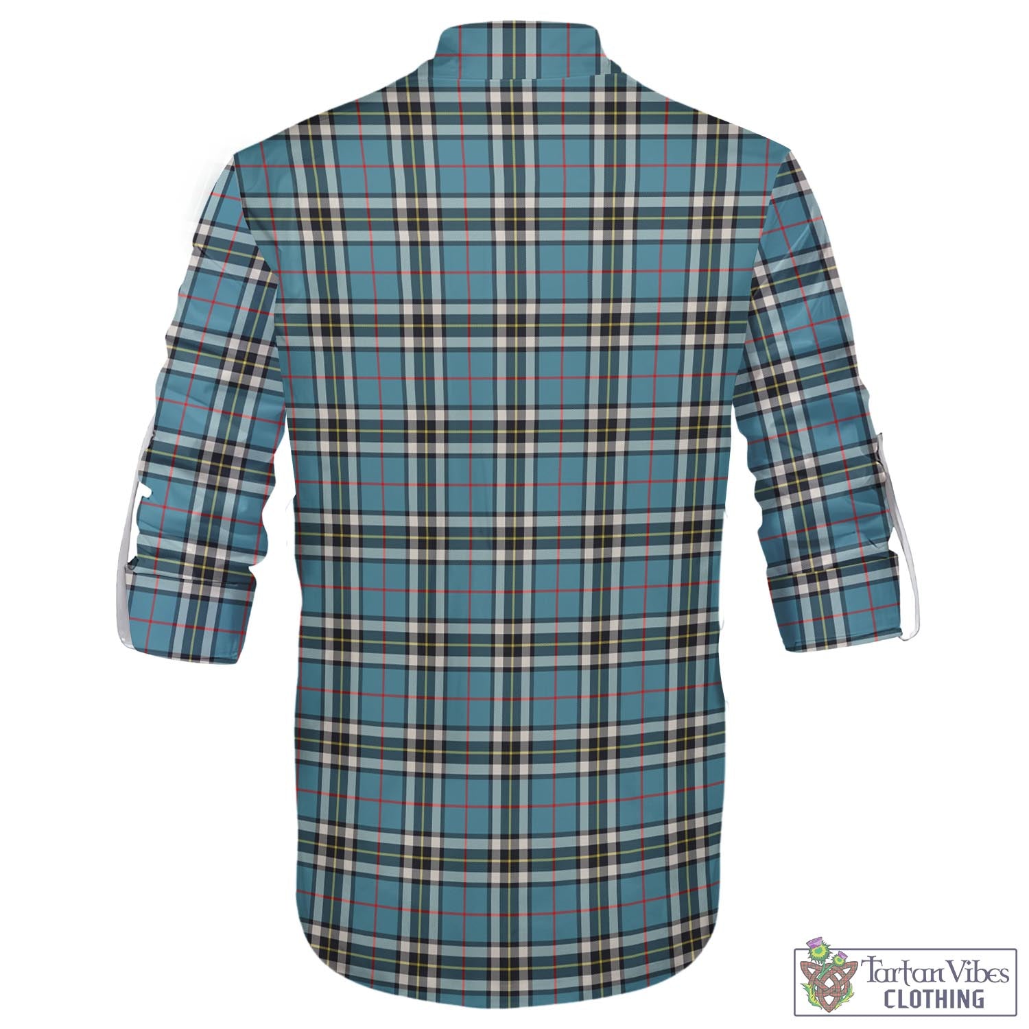 Tartan Vibes Clothing Thomson Tartan Men's Scottish Traditional Jacobite Ghillie Kilt Shirt