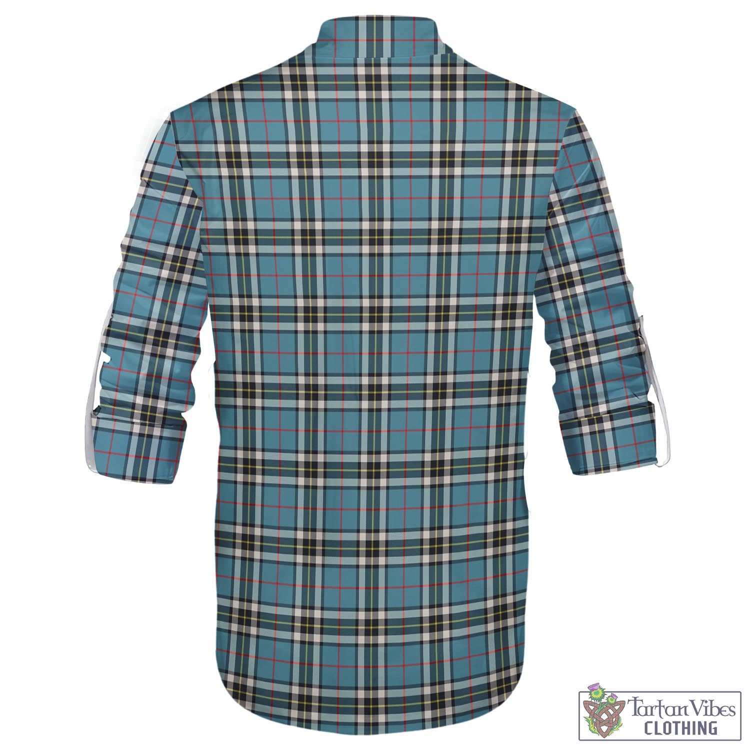 Thompson (Thomson) Tartan Men's Scottish Traditional Jacobite Ghillie Kilt Shirt - Tartan Vibes Clothing