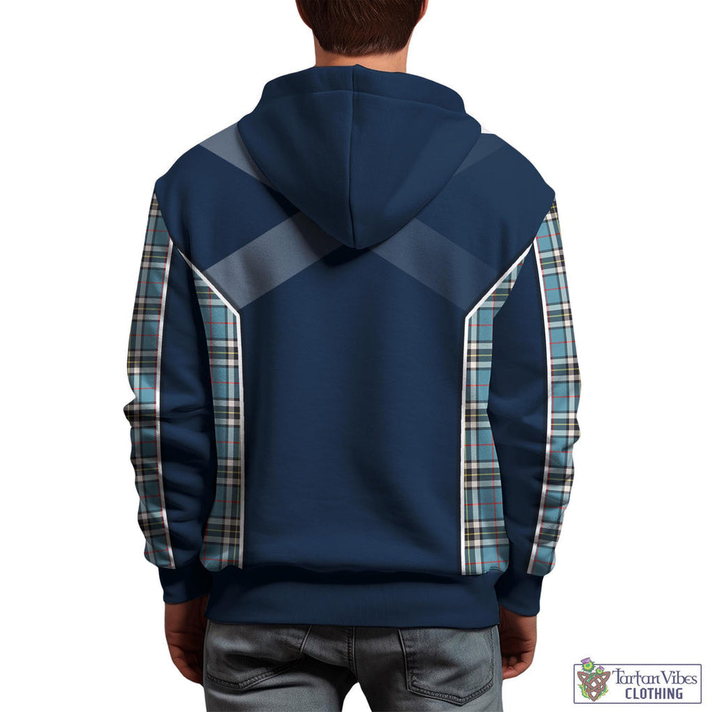 Tartan Vibes Clothing Thomson Tartan Hoodie with Family Crest and Lion Rampant Vibes Sport Style