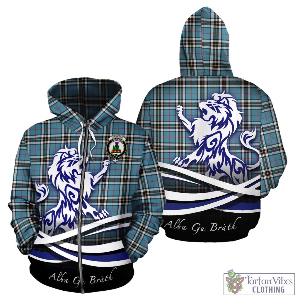 Thompson (Thomson) Tartan Hoodie with Alba Gu Brath Regal Lion Emblem - Tartan Vibes Clothing