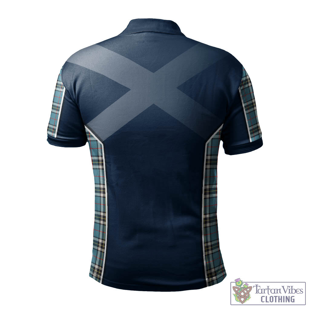 Tartan Vibes Clothing Thomson Tartan Men's Polo Shirt with Family Crest and Lion Rampant Vibes Sport Style