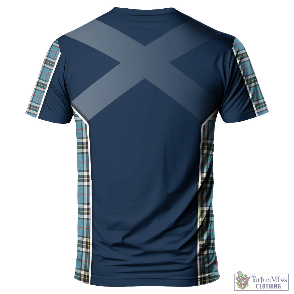 Tartan Vibes Clothing Thomson Tartan T-Shirt with Family Crest and Lion Rampant Vibes Sport Style