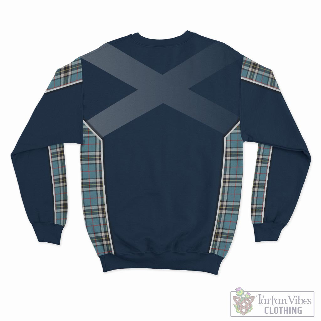 Tartan Vibes Clothing Thomson Tartan Sweatshirt with Family Crest and Scottish Thistle Vibes Sport Style
