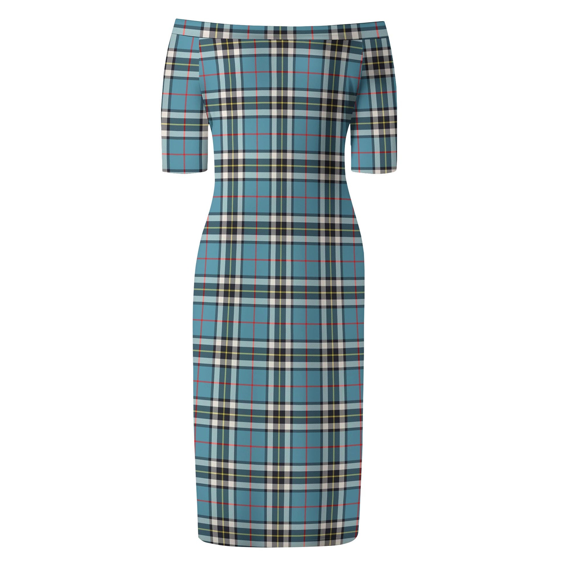 Thomson Tartan Off Shoulder Lady Dress - Tartanvibesclothing