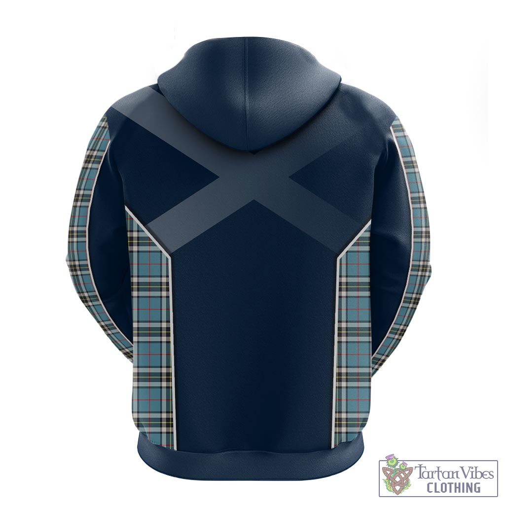 Tartan Vibes Clothing Thomson Tartan Hoodie with Family Crest and Lion Rampant Vibes Sport Style