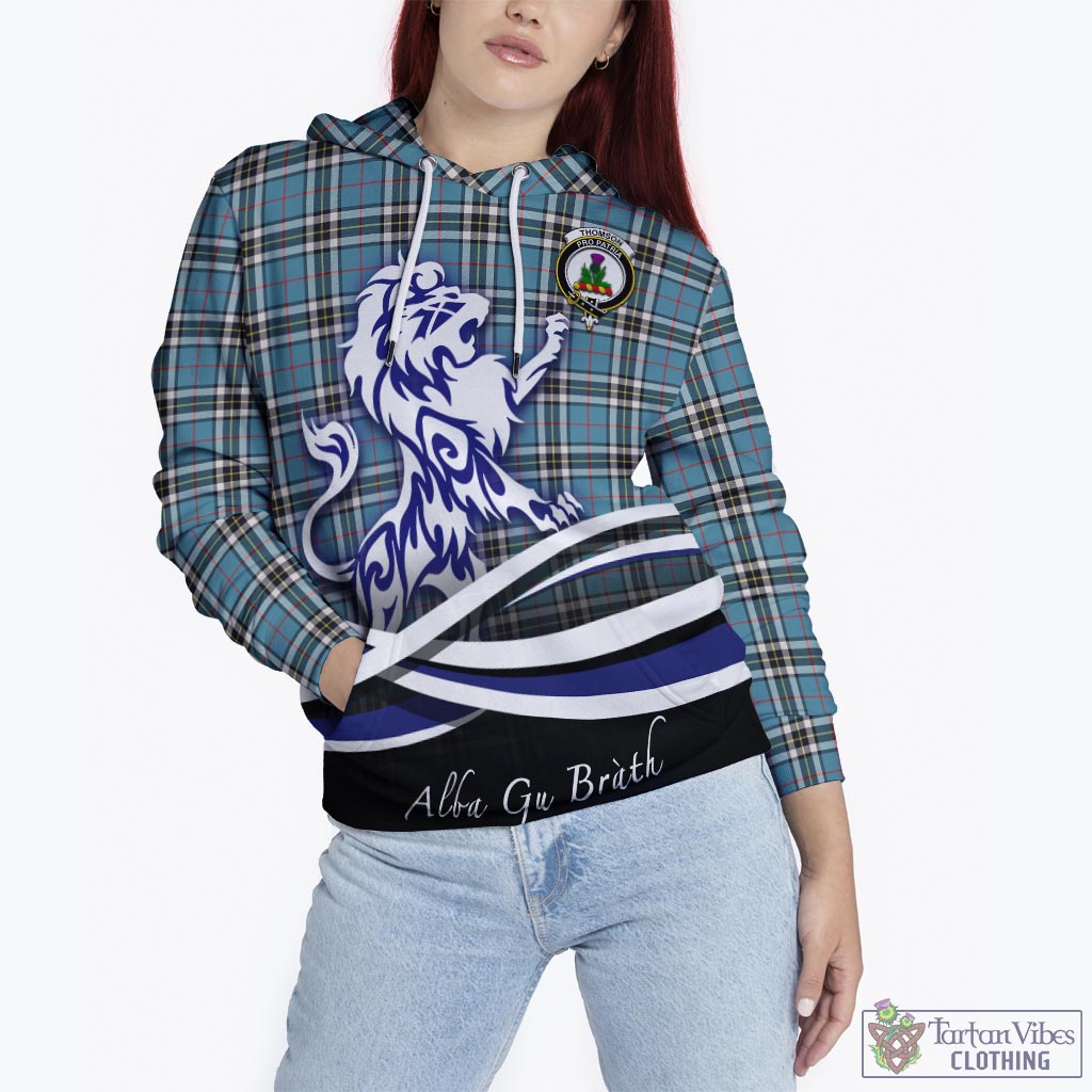 Thompson (Thomson) Tartan Hoodie with Alba Gu Brath Regal Lion Emblem - Tartan Vibes Clothing