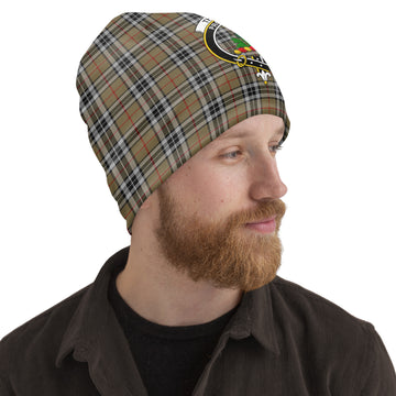 Thomson Camel Tartan Beanies Hat with Family Crest