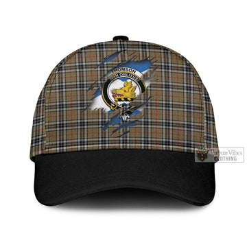 Thomson Camel Tartan Classic Cap with Family Crest In Me Style