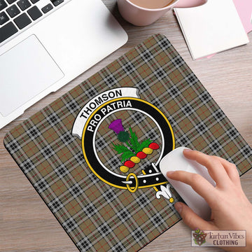 Thomson Camel Tartan Mouse Pad with Family Crest