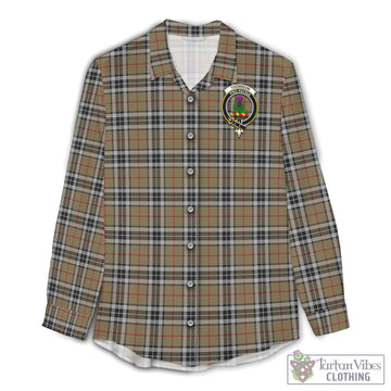 Thomson Camel Tartan Womens Casual Shirt with Family Crest