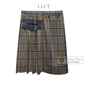 Thomson Camel Tartan Men's Pleated Skirt - Fashion Casual Retro Scottish Kilt Style