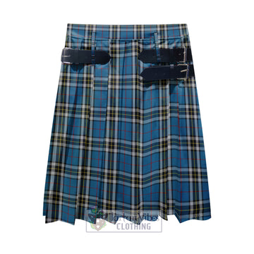 Thomson Dress Blue Tartan Men's Pleated Skirt - Fashion Casual Retro Scottish Kilt Style