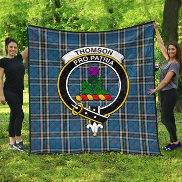 thomson-dress-blue-tartan-quilt-with-family-crest
