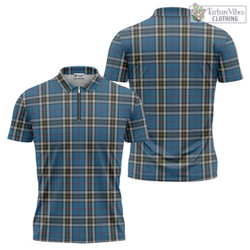 Thomson Dress Blue Tartan Zipper Polo Shirt