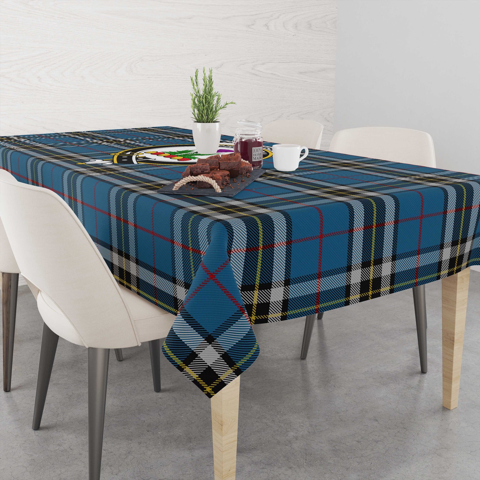 thomson-dress-blue-tatan-tablecloth-with-family-crest