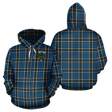 Thomson Dress Blue Tartan Hoodie with Family Crest