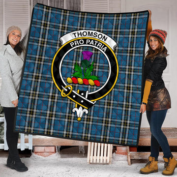 Thomson Dress Blue Tartan Quilt with Family Crest