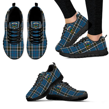 Thomson Dress Blue Tartan Sneakers with Family Crest