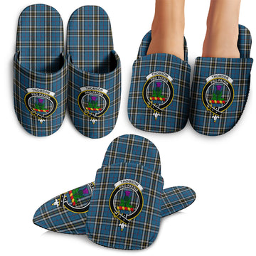 Thomson Dress Blue Tartan Home Slippers with Family Crest