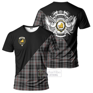Thomson Grey Tartan T-Shirt with Family Crest and Military Logo Style Kid's Shirt - Tartanvibesclothing Shop